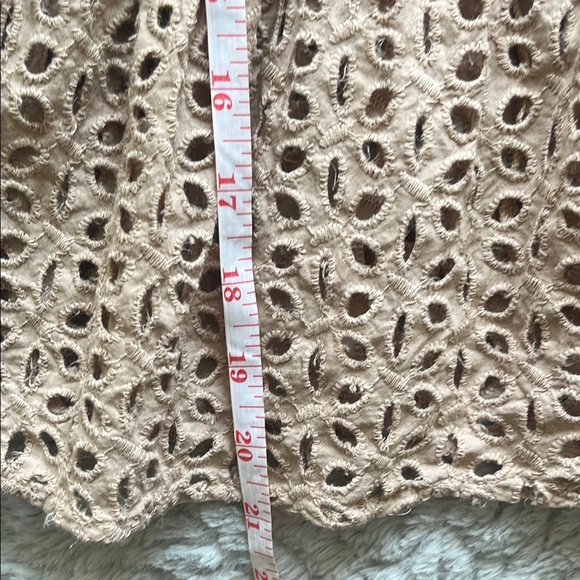 JAPNA tan cotton eyelet Elegant Sleeveless Top smocked back babydoll M coquette - Picture 6 of 6